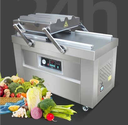 3BPM Vacuum Food Packing Machine , 0.9KW PLC Double Chamber Vacuum packaging Machine