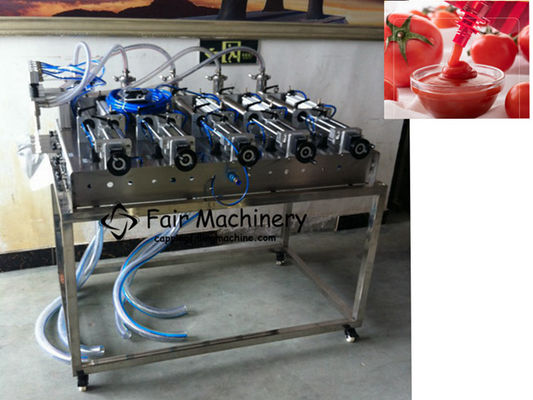 0.6mpa GMP Ketchup Filling Machine for Tomato Sauce 5 Nozzles 0.1m3/min