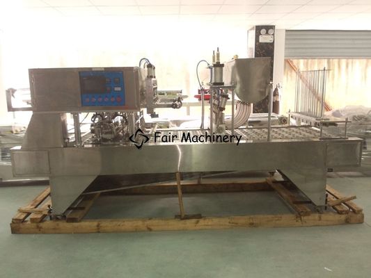 5400B/H 380V Coffee Filling Machine , 9KW PLC Milk Tea Cup Sealing Machine