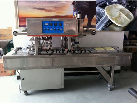 900P/H 3.6KW Plastic Food Container Sealing Machine Yogurt Filling 500kg