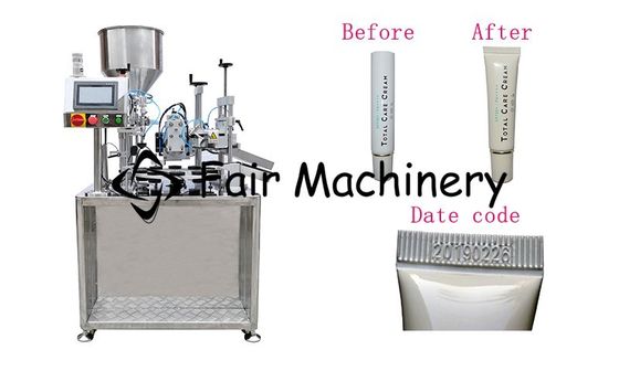 3.3Kw SGS Aluminum Tube Filling Machine , 450ml Tube Filler And Sealer