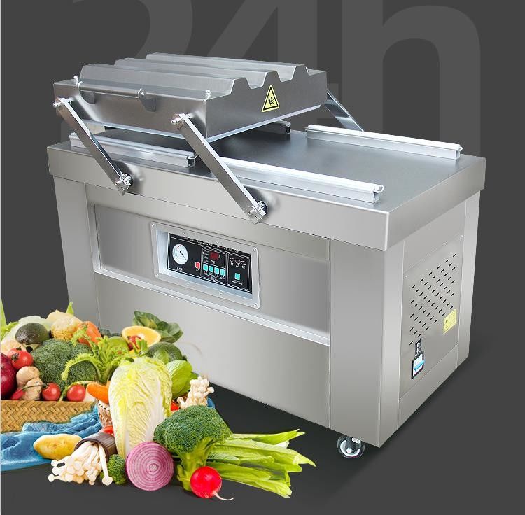 3BPM Vacuum Food Packing Machine , 0.9KW PLC Double Chamber Vacuum packaging Machine