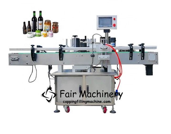 80PCS/min 2100W Cosmetic Labeling Machine , 0.4mpa Glass Jar Labeling Machine